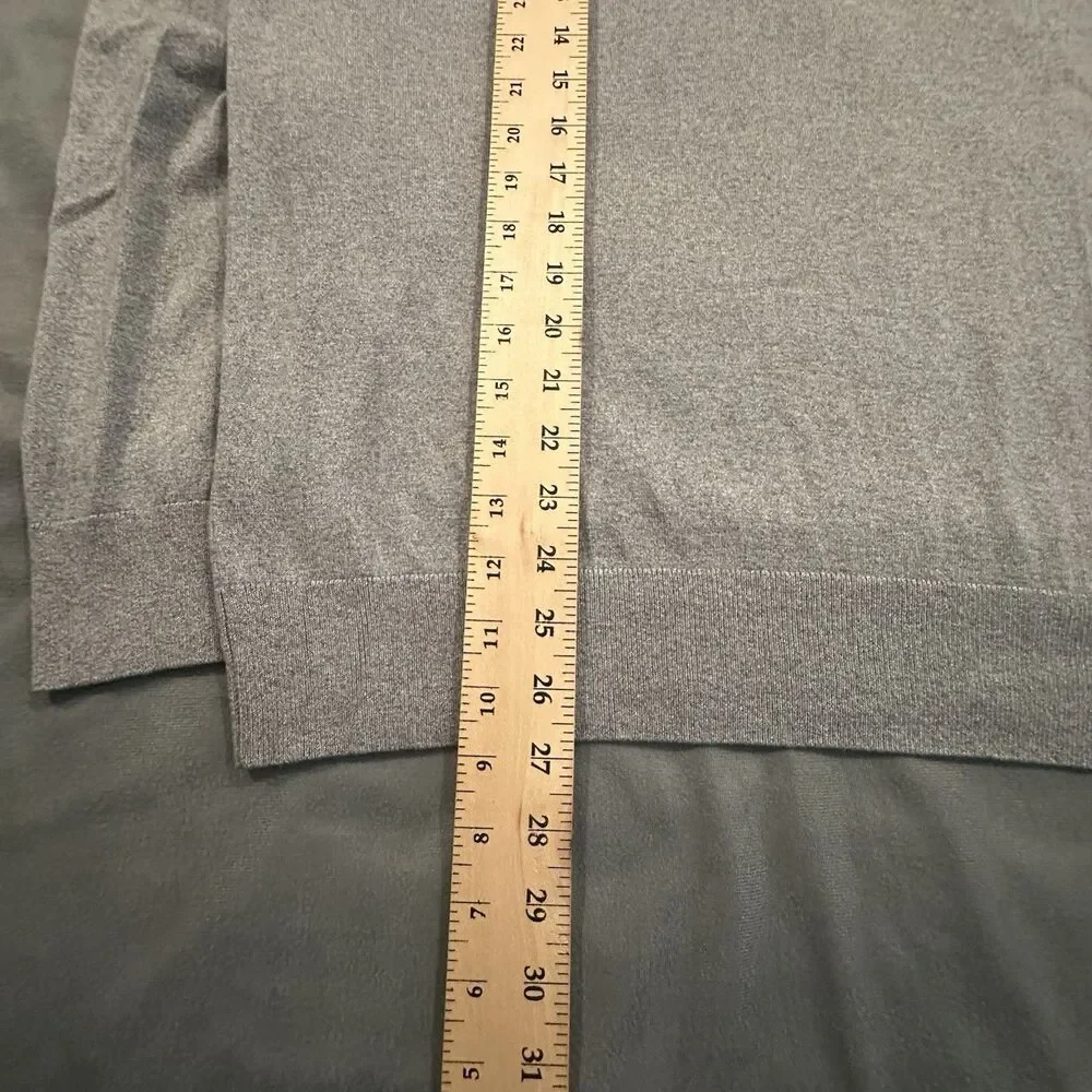 Banana Republic Luxury Blend Sweater Mens L  Silk Cashmere Cotton Polo Knit Gray